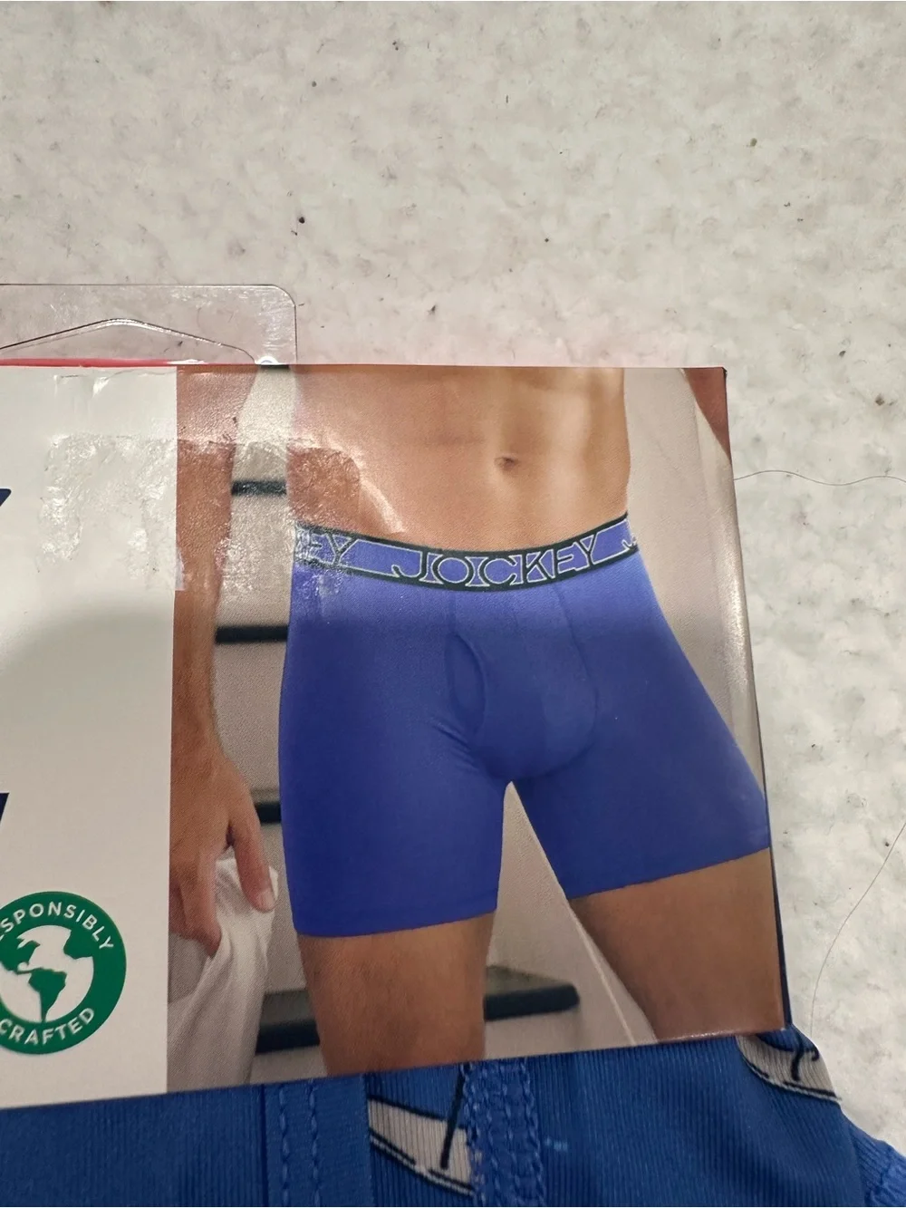 Jockey Blue Boxer Briefs with Golfer Print
